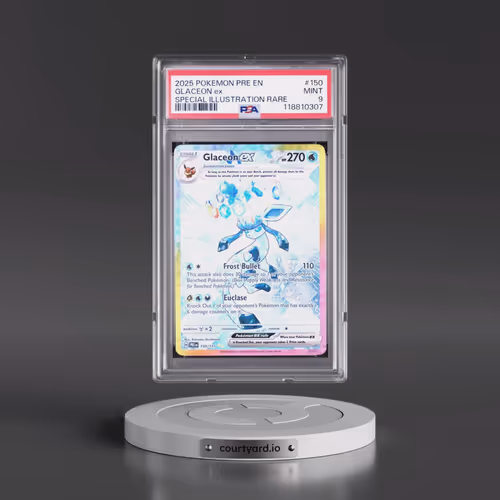 2025 Pokémon Pre EN-Prismatic Evolutions #150 Glaceon EX - Holo Special Illustration Rare (PSA 9 MIN