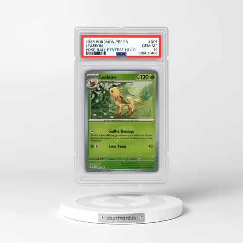 2025 Pokémon Pre EN-Prismatic Evolutions #005 Leafeon - Reverse Holo Poke Ball (PSA 10 GEM MINT)