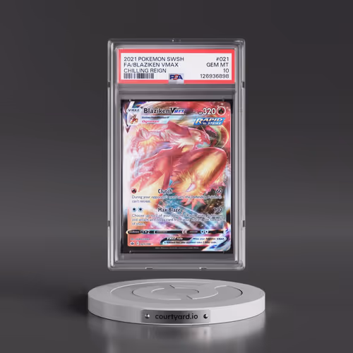 2021 Pokémon Sword & Shield Chilling Reign #021 Blaziken Vmax - Full Art (PSA 10 GEM MINT)