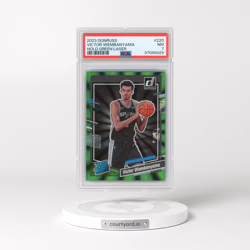 2023 Panini Donruss #220 Victor Wembanyama - Holo Green Laser (PSA 7 NM)