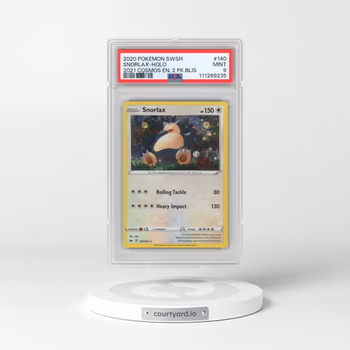 2020 Pokémon Sword & Shield #140 Snorlax - Holo 2021 Cosmos Enhanced 2 Pack Blister (PSA 9 MINT)