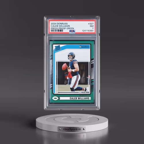 2024 Panini Donruss #327 Caleb Williams - Press Proof Green (PSA 7 NM)
