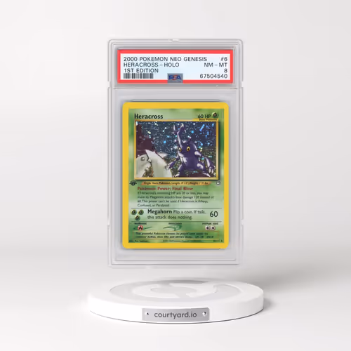 2000 Pokémon Neo Genesis #6 Heracross - 1st Edition Holo (PSA 8 NM-MT)