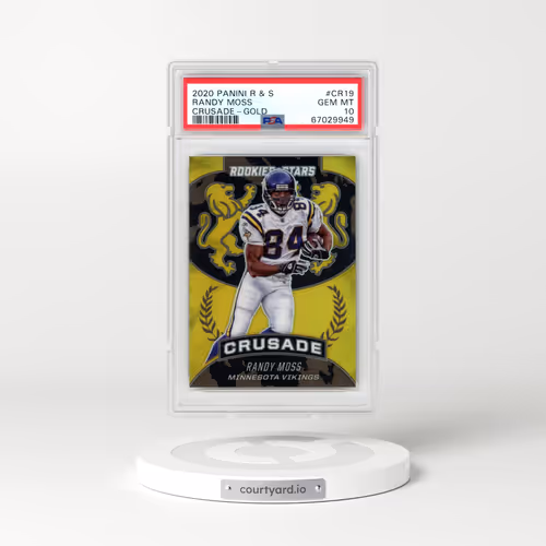 2020 Panini Rookies & Stars Crusade #CR19 Randy Moss - Gold (PSA 10 GEM MINT)