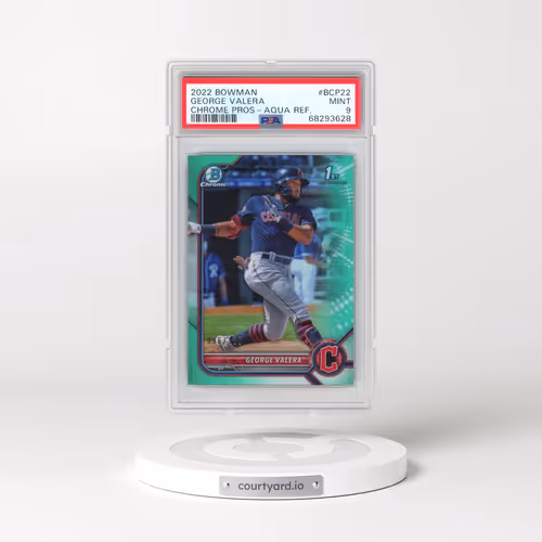 2022 Bowman Chrome Prospects #BCP22 George Valera - Aqua Refractor (PSA 9 MINT)