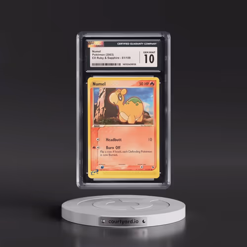 2003 EX Ruby & Sapphire (2003 Copyright, w/ "e" Symbol) #61/109 Numel (CGC 10 GEM MINT)