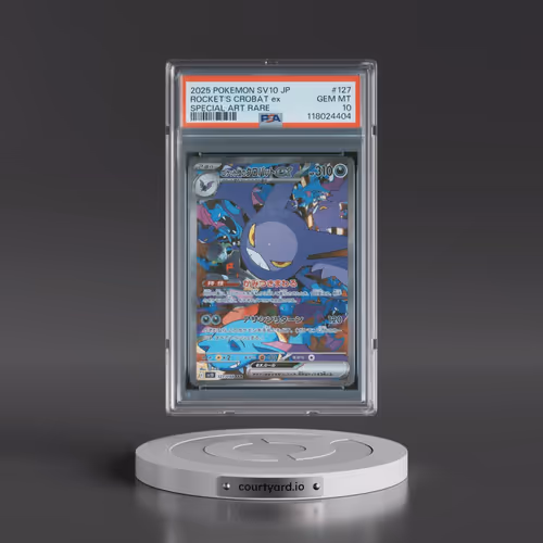 2025 Pokémon SV10-Glory of Team Rocket #127 Team Rocket's Crobat EX - Holo Special Art Rare (PSA 10