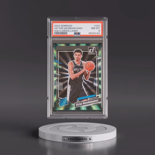 2023 Panini Donruss #220 Victor Wembanyama - Holo Green Laser (PSA 8 NM-MT)