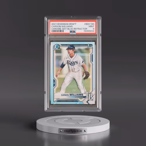 2021 Bowman Draft #BDC180 Carson Williams - Chrome-Sky Blue Refractor (PSA 9 MINT)