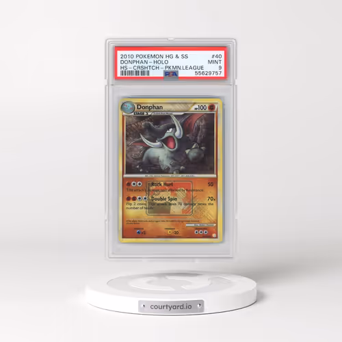 2010 Pokémon Heartgold & Soulsilver #40 Donphan - Holo Crosshatch-2010 Pokemon League (PSA 9 MINT)