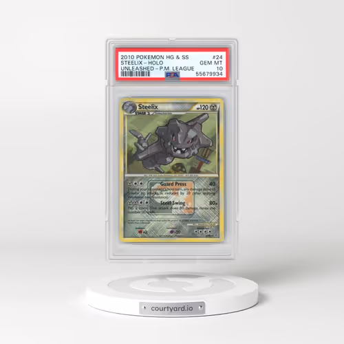2010 Pokémon Heartgold & Soulsilver Unleashed #24 Steelix - Holo Crosshatch-2011 Pokemon League (PSA
