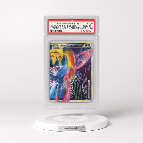 2010 Pokémon Heartgold & Soulsilver Triumphant #100 Darkrai & Cresselia Legend - Holo (PSA 10 GEM MINT)