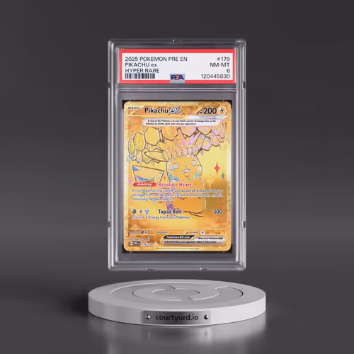 2025 Pokémon Pre EN-Prismatic Evolutions #179 Pikachu EX - Holo Hyper Rare (PSA 8 NM-MT)