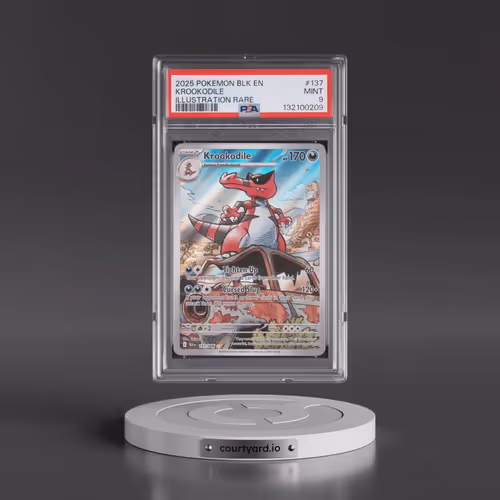 2025 Pokémon Blk EN-Black Bolt #137 Krookodile - Illustration Rare (PSA 9 MINT)