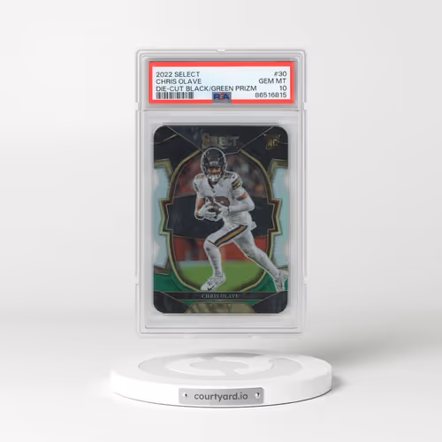 2022 Panini Select #30 Chris Olave - Die-Cut Black/Green Prizm (PSA 10 GEM MINT)
