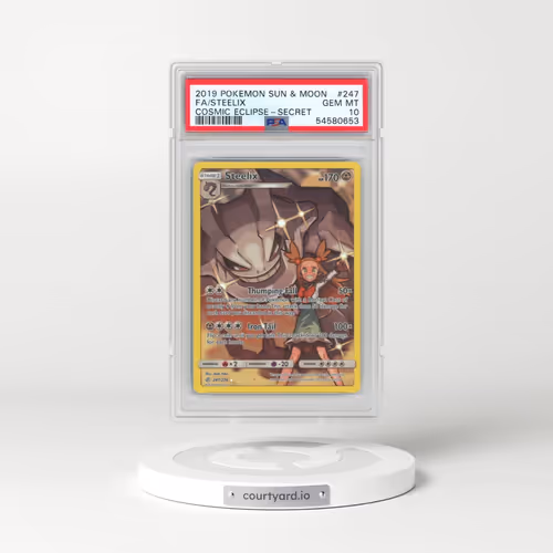2019 Pokémon Sun & Moon Cosmic Eclipse #247 Steelix - Full Art Secret (PSA 10 GEM MINT)