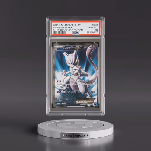 2015 Pokémon XY Blue Shock #062 Mewtwo EX - 1st Edition Holo Full Art (PSA 10 GEM MINT)
