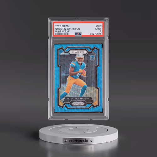 2023 Panini Prizm #353 Quentin Johnston - Blue Wave (PSA 9 MINT)