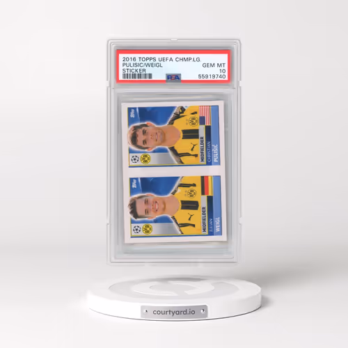 2016 Topps UEFA Champions League Sticker #DOR 12/13 Christian Pulisic/Julian Weigl (PSA 10 GEM MINT)
