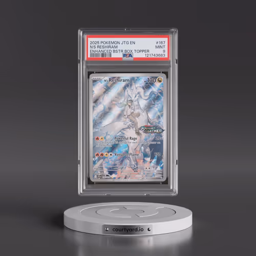 2025 Pokémon Jtg EN-Journey Together #167 N's Reshiram - Enhanced Booster Box Topper (PSA 9 MINT)
