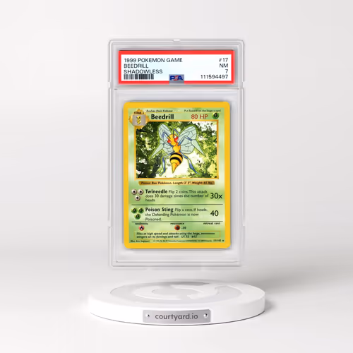 1999 Pokémon Game #17 Beedrill - Shadowless (PSA 7 NM)