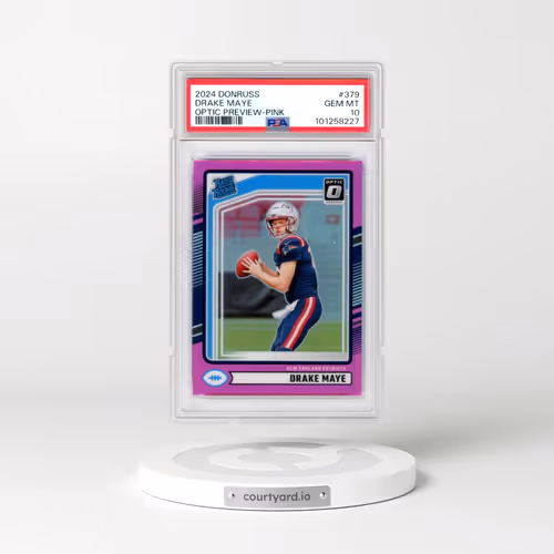2024 Panini Donruss #379 Drake Maye - Optic Preview-Pink (PSA 10 GEM MINT)