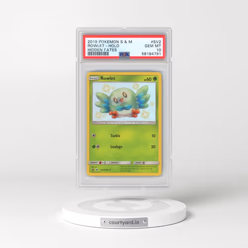 2019 Pokémon Sun & Moon Hidden Fates #SV2 Rowlet - Holo (PSA 10 GEM MINT)