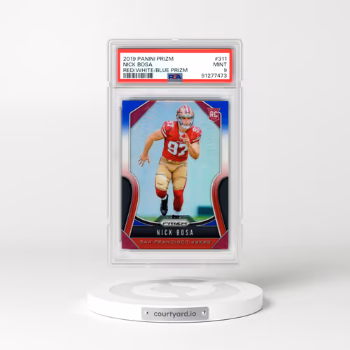 2019 Panini Prizm #311 Nick Bosa - Red/White/Blue Prizm (PSA 9 MINT)