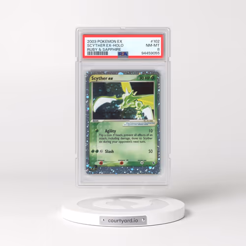 2003 Pokémon EX Ruby & Sapphire #102 Scyther EX - Holo Holo (PSA 8 NM-MT)