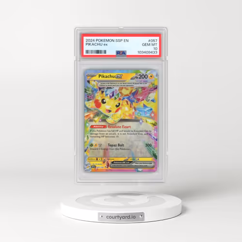 2024 Pokémon Ssp EN-Surging Sparks #057 Pikachu EX - Holo (PSA 10 GEM MINT)