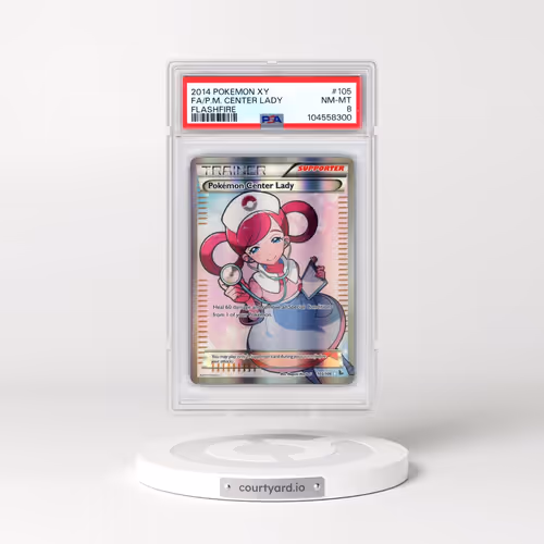 2014 Pokémon XY Flashfire #105 Pokemon Center Lady - Full Art (PSA 8 NM-MT)