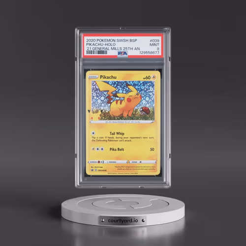 2020 Pokémon Swsh Black Star Promo #039 Pikachu - Holo 2021 General Mills 25th Anniversary (PSA 9 MI