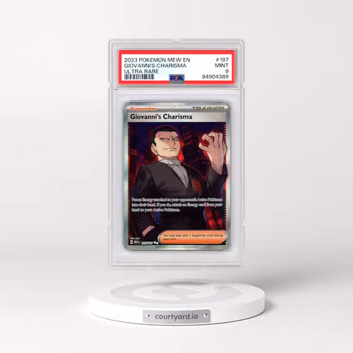 2023 Pokémon Mew EN-151 #197 Giovanni's Charisma - Ultra Rare (PSA 9 MINT)