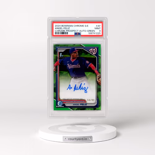 2024 Bowman Chrome Sapphire Edition Prospects Autographs #AF Angel Feliz - Green (PSA 9 MINT)