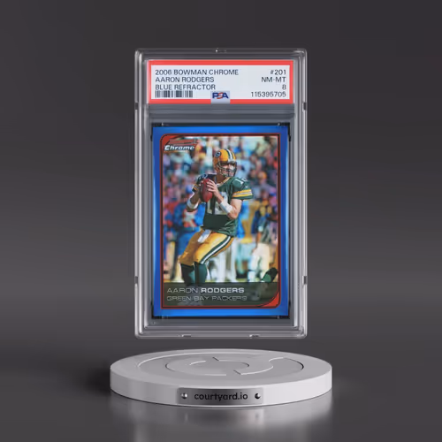 2006 Bowman Chrome #201 Aaron Rodgers - Blue Refractor (PSA 8 NM-MT)