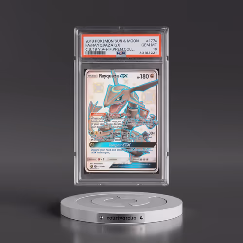 2018 Pokémon Sun & Moon Celestial Storm #177a Rayquaza GX - Holo Full Art 2019 Yellow A Hidden Fates