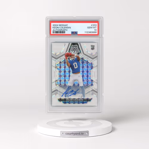 2024 Panini Mosaic #333 Keon Coleman - Autograph (PSA 10 GEM MINT)