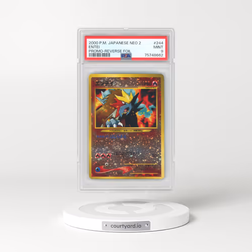 2000 Pokémon Neo 2 Promo #244 Entei - Reverse Foil (PSA 9 MINT)