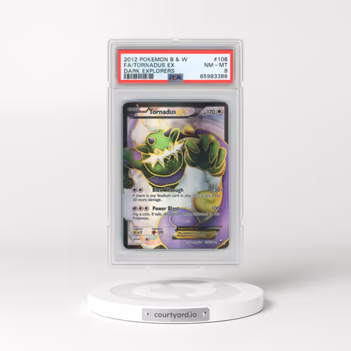 2012 Pokémon Black & White Dark Explorers #108 Tornadus EX - Holo Full Art (PSA 8 NM-MT)