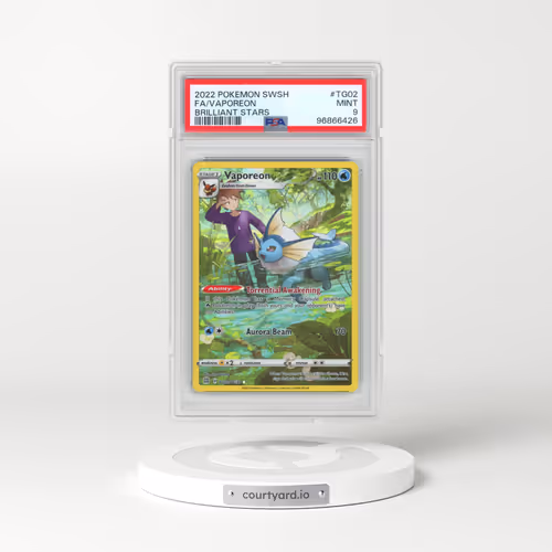 2022 Pokémon Sword & Shield Brilliant Stars #TG02 Vaporeon - Full Art (PSA 9 MINT)