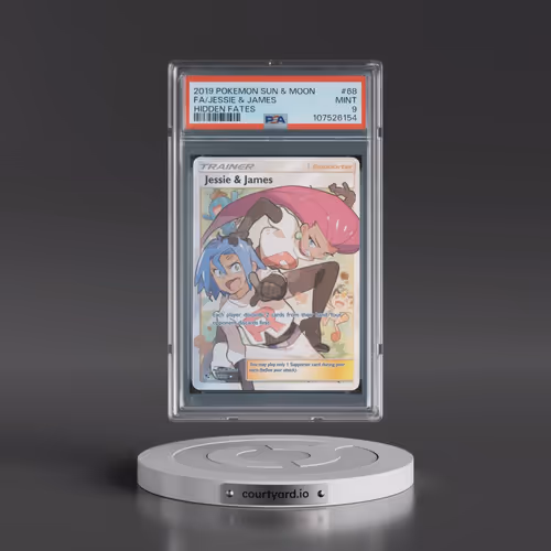 2019 Pokémon Sun & Moon Hidden Fates #68 Jessie & James - Full Art (PSA 9 MINT)