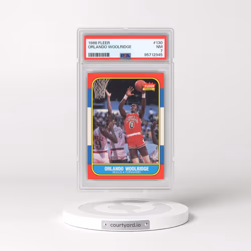 1986 Fleer #130 Orlando Woolridge (PSA 7 NM)