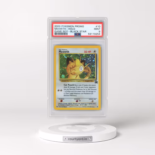 2000 Pokémon Promo Black Star #10 Meowth - Holo Game Boy (PSA 9 MINT)