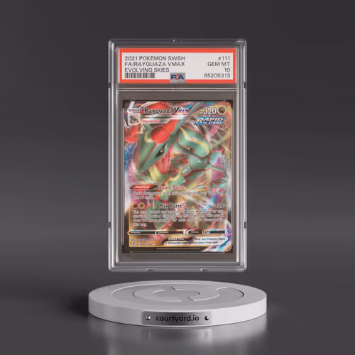 2021 Pokémon Sword & Shield Evolving Skies #111 Rayquaza Vmax - Full Art (PSA 10 GEM MINT)
