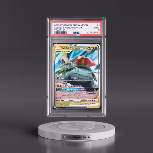 2019 Pokémon Sun & Moon Team Up #1 Celebi & Venusaur GX - Holo (PSA 9 MINT)