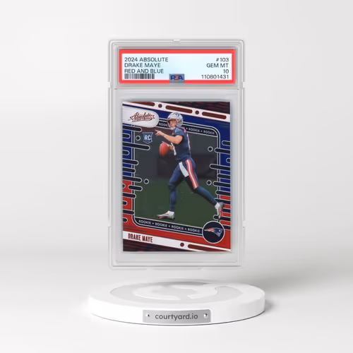 2024 Panini Absolute #103 Drake Maye - Red and Blue (PSA 10 GEM MINT)