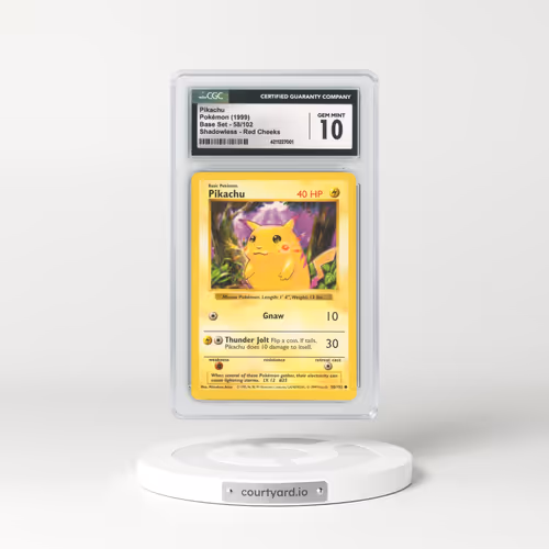 1999 Base Set #58 Pikachu - Shadowless Red Cheeks (CGC 10 GEM MINT)