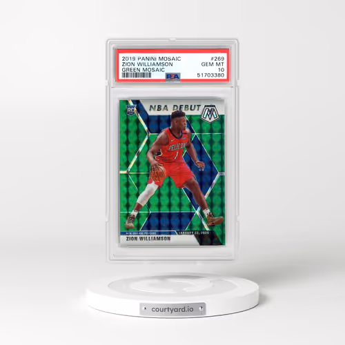 2019 Panini Mosaic #269 Zion Williamson - Green Mosaic (PSA 10 GEM MINT)