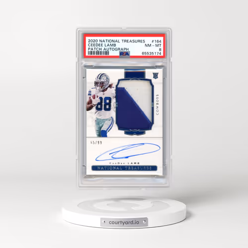 2020 Panini National Treasures #164 Ceedee Lamb - Patch Autograph (PSA 8 NM-MT)