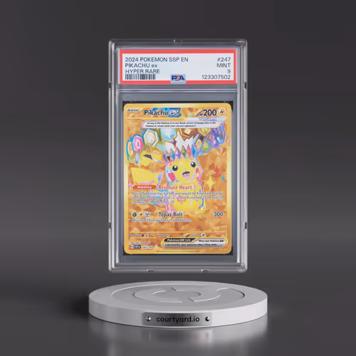 2024 Pokémon Ssp EN-Surging Sparks #247 Pikachu EX - Holo Hyper Rare (PSA 9 MINT)